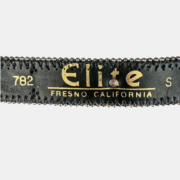 Elite Fresno CA Navy Glitter Leather Western Rhinestone Concho Belt BNWT Sz S main image 7
